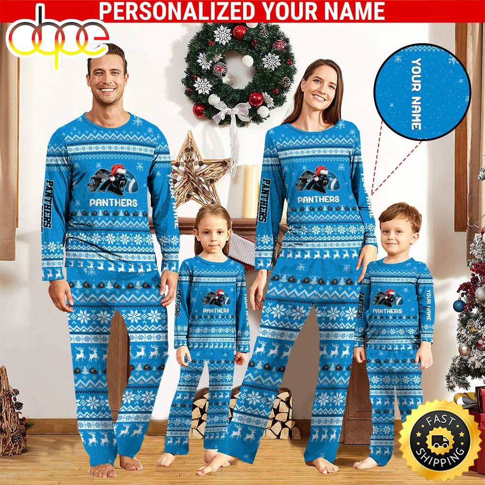 NFL Carolina Panthers Team Pajamas Personalized Your Name ygdx4i