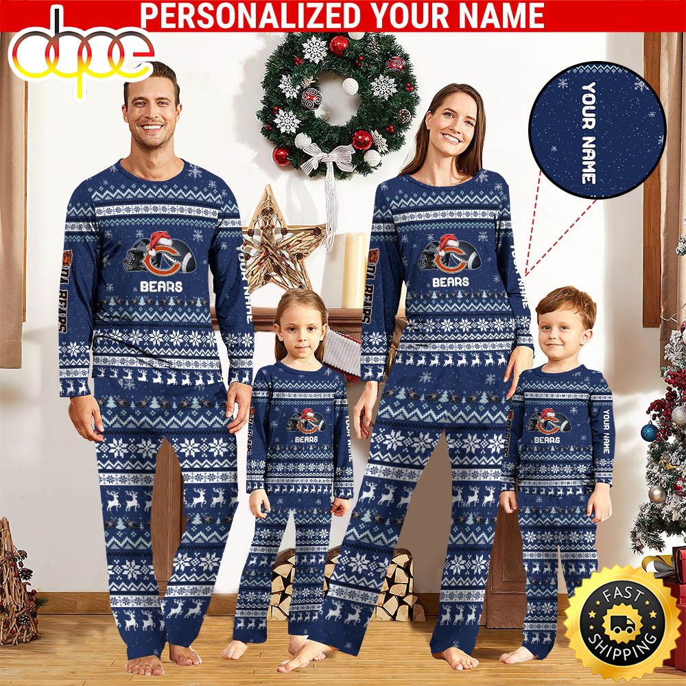 NFL Chicago Bears Team Pajamas Personalized Your Name blvkkx