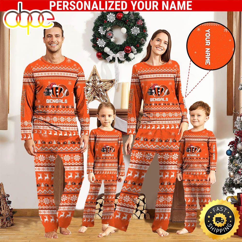 NFL Cincinnati Bengals Team Pajamas Personalized Your Name twaewh