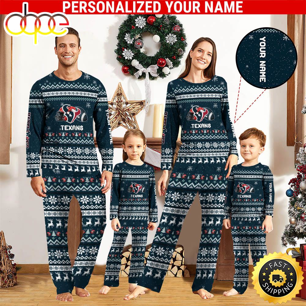 NFL Houston Texans Team Pajamas Personalized Your Name nzmk8t