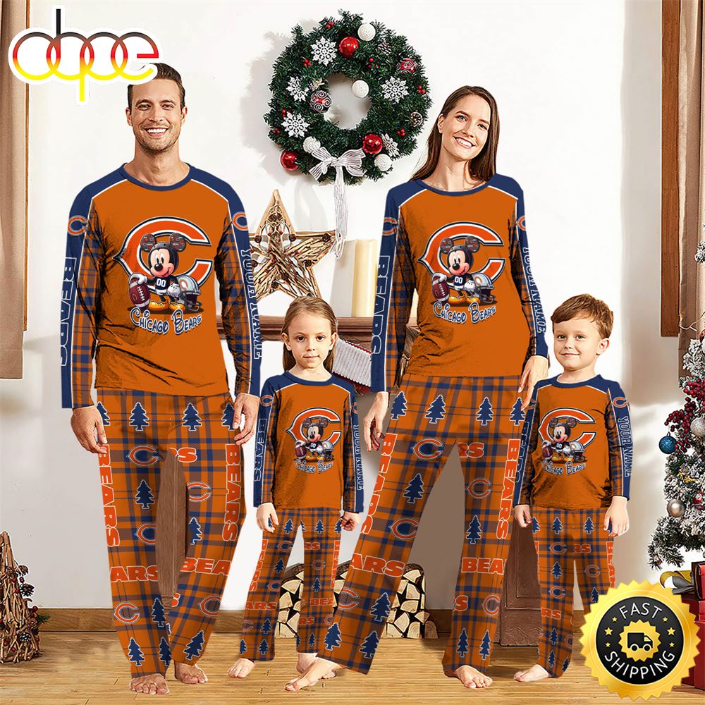 NFL Mickey Mouse Chicago Bears Pajamas Personalized Your Name vhhfhr