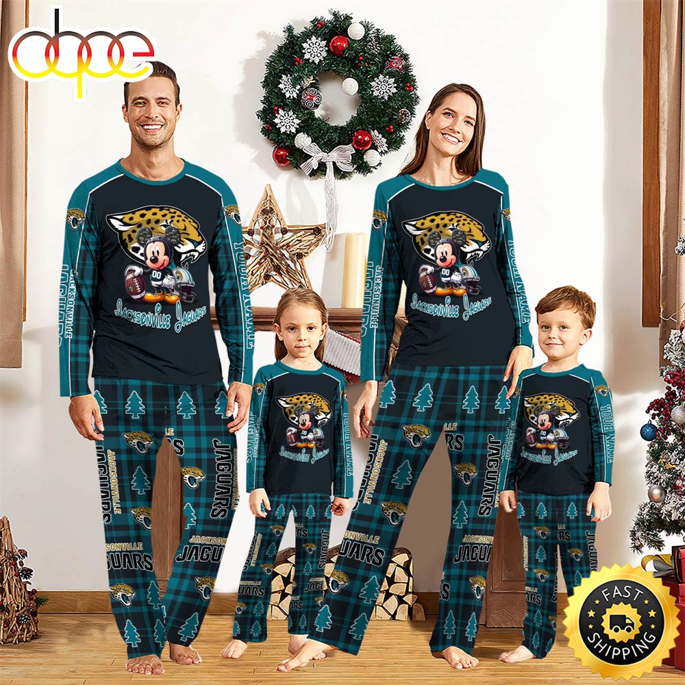 NFL Mickey Mouse Jacksonville Jaguars Pajamas Personalized Your Name sfg1sw