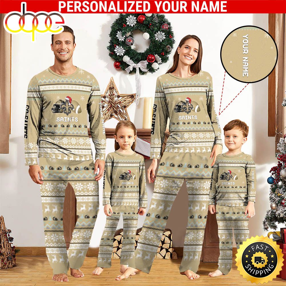 NFL New Orleans Saints Team Pajamas Personalized Your Name gqdhwx