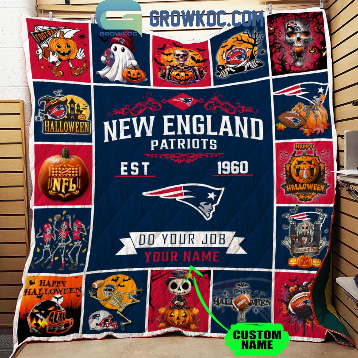 New England Patriots Do Your Job Est. 1960 Personalized Fleece Blanket Quilt 1 Pmn2p