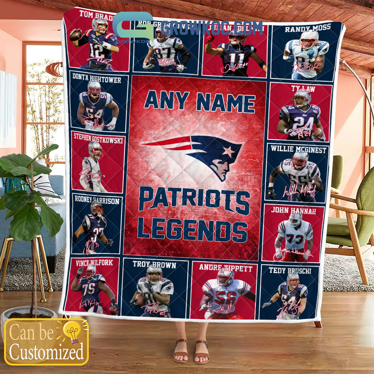 New England Patriots NFL Legends In History Personalized Fleece Blanket Quilt2B1 NiDu8