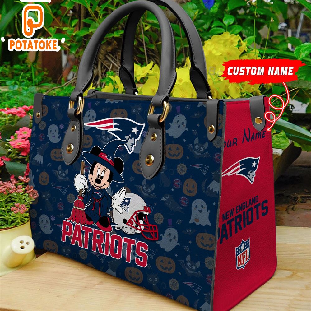 New England Patriots NFL Minnie Halloween Women Leather Hand Bag