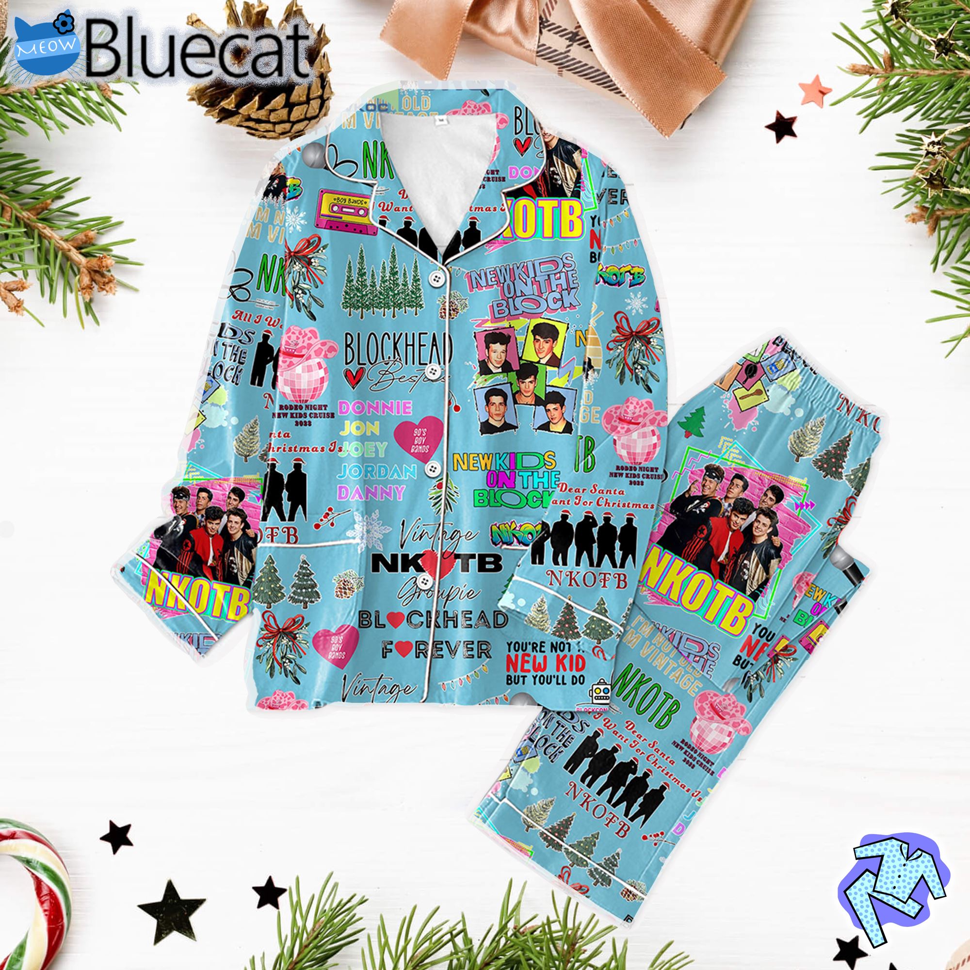 New Kids On The Block Blockhead Forever Vintage Nkotb Youre Not A New Kid But Youll Do Christmas Polyester Pajama Sets 010531 0