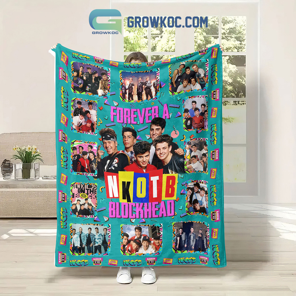 New Kids On The Block Forever A NKOTB Blockhead Blockcon Christmas Winter Holiday Blanket Quilt2B1 qdIv7