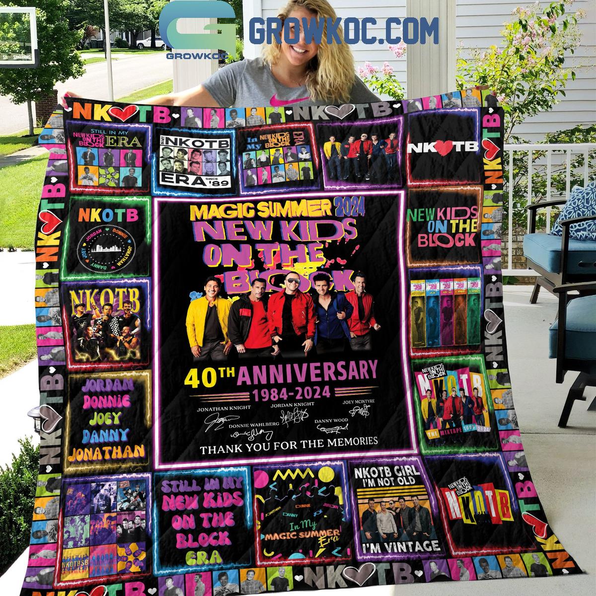 New Kids On The Blocks 50th Anniversary Having Summer Tour Fleece Blanket Quilt 1 Vh6lI