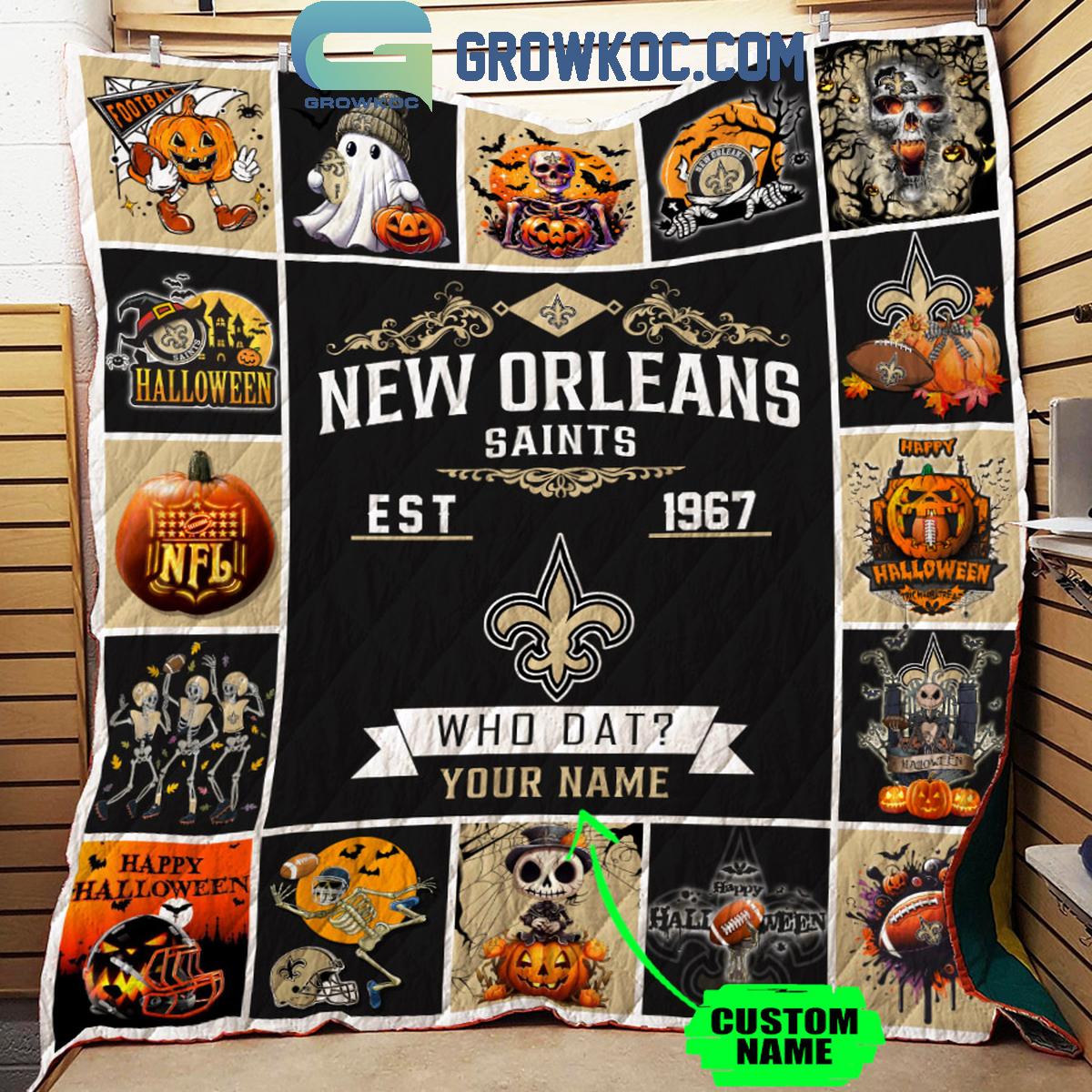 New Orleans Saints Who Dat Est. 1967 Personalized Fleece Blanket Quilt 1 YBWQq