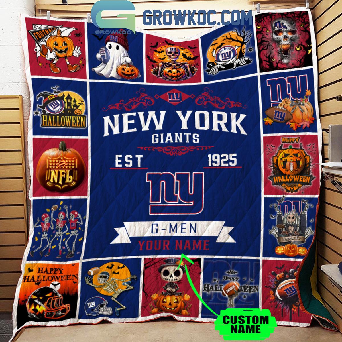 New York Giants G Men Est. 1925 Personalized Fleece Blanket Quilt 1 zA6gp