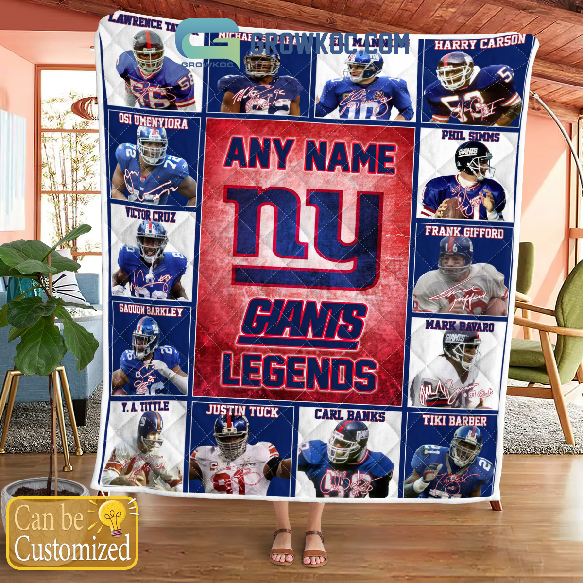 New York Giants NFL Legends In History Personalized Fleece Blanket Quilt2B1 5boR1