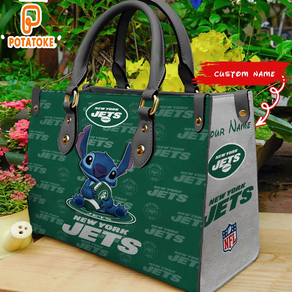 New York Jets Stitch Women Leather Hand Bag