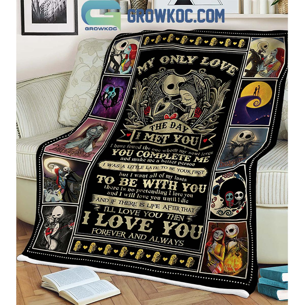 Nightmare Before Christmas The Day I Met You True Love Fleece Blanket Quilt 1 5s2g0