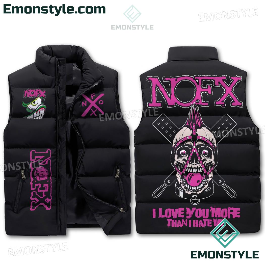 Nofx I Love You More Than I Hate Me Puffer Vest