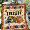 Notre Dame Fighting Irish NCAA Football Welcome Fall Pumpkin Halloween Fleece Blanket Quilt2B1 yUsrC