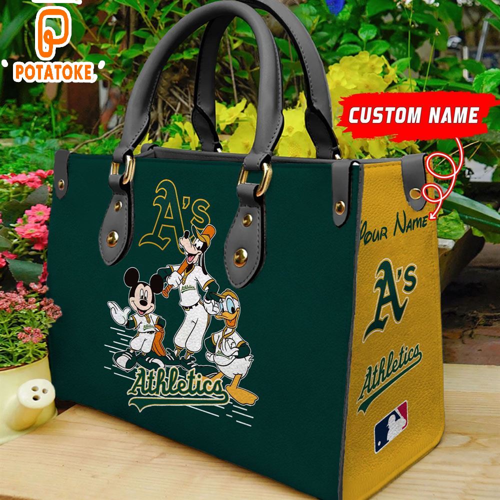 Oakland Athletics Disney Women Leather Hand Bag