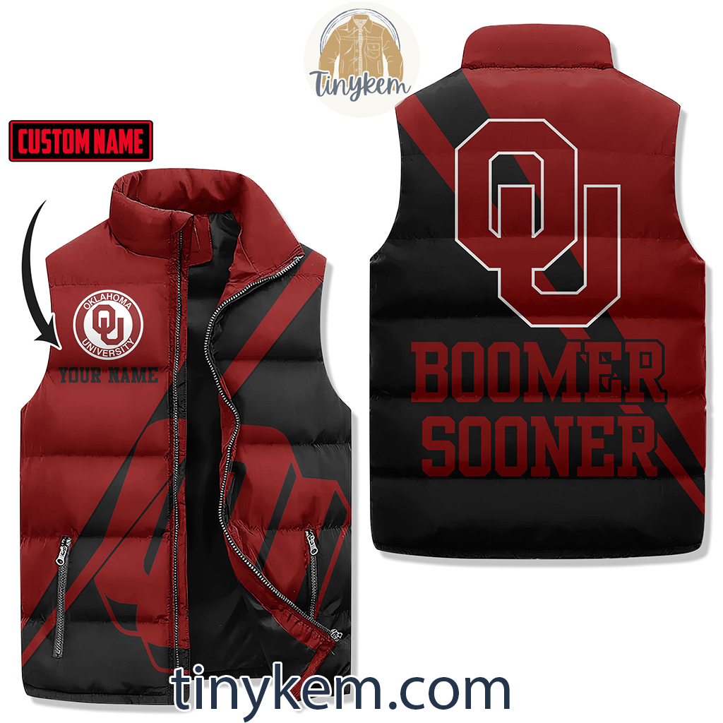 Oklahoma Customized Puffer Sleeveless Jacket Boomer Sooner2B1 tJdLW