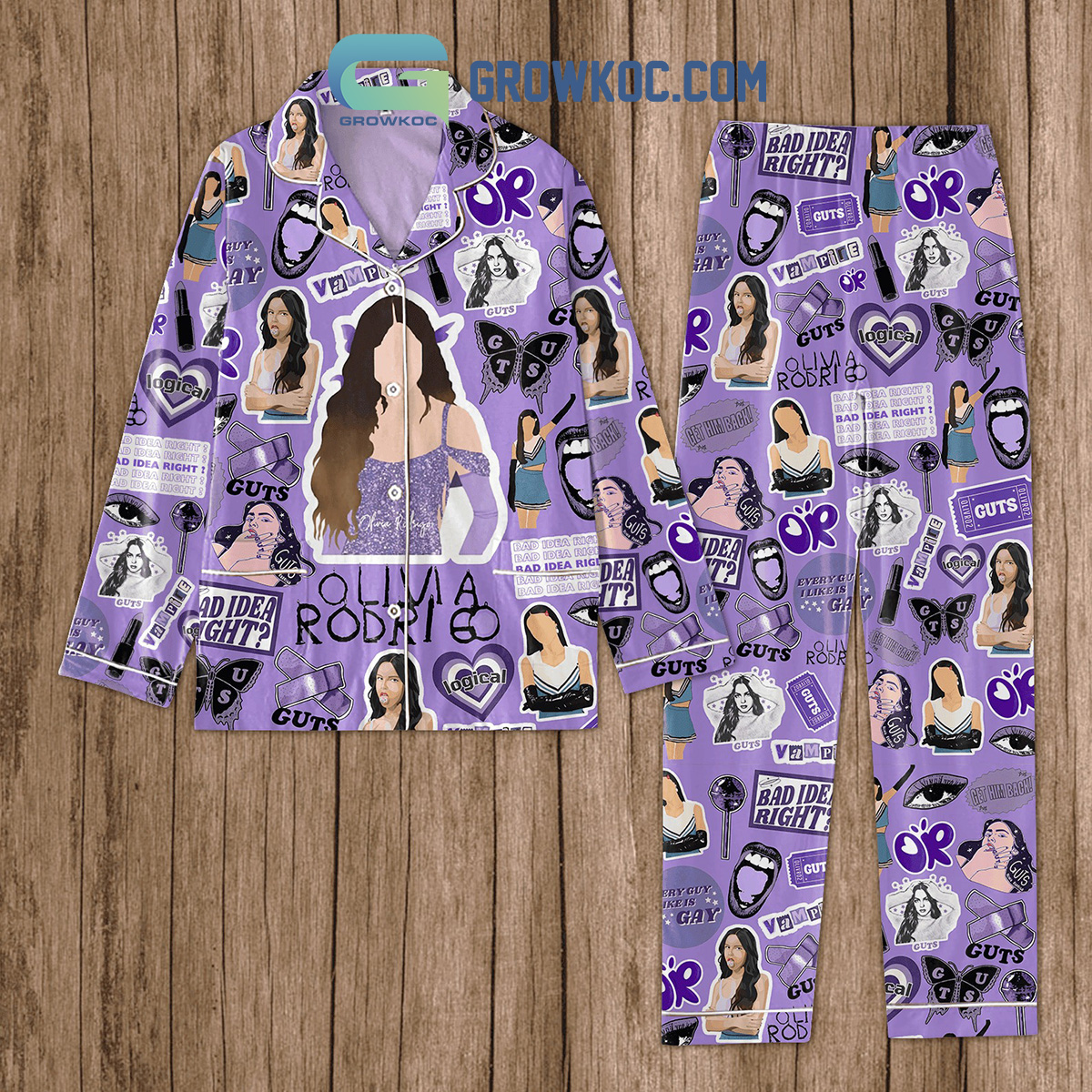 Olivia Rodrigo Purple True Love Polyester Pajamas Set2B1 EbZ3A