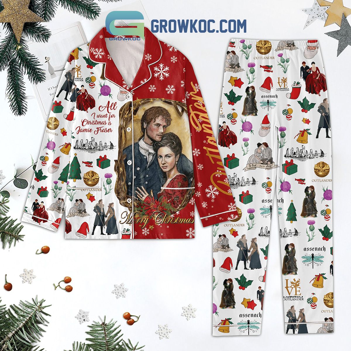 Outlander All I Want For Christmas Is Jamie Fraser Pajamas Set2B1 wops8