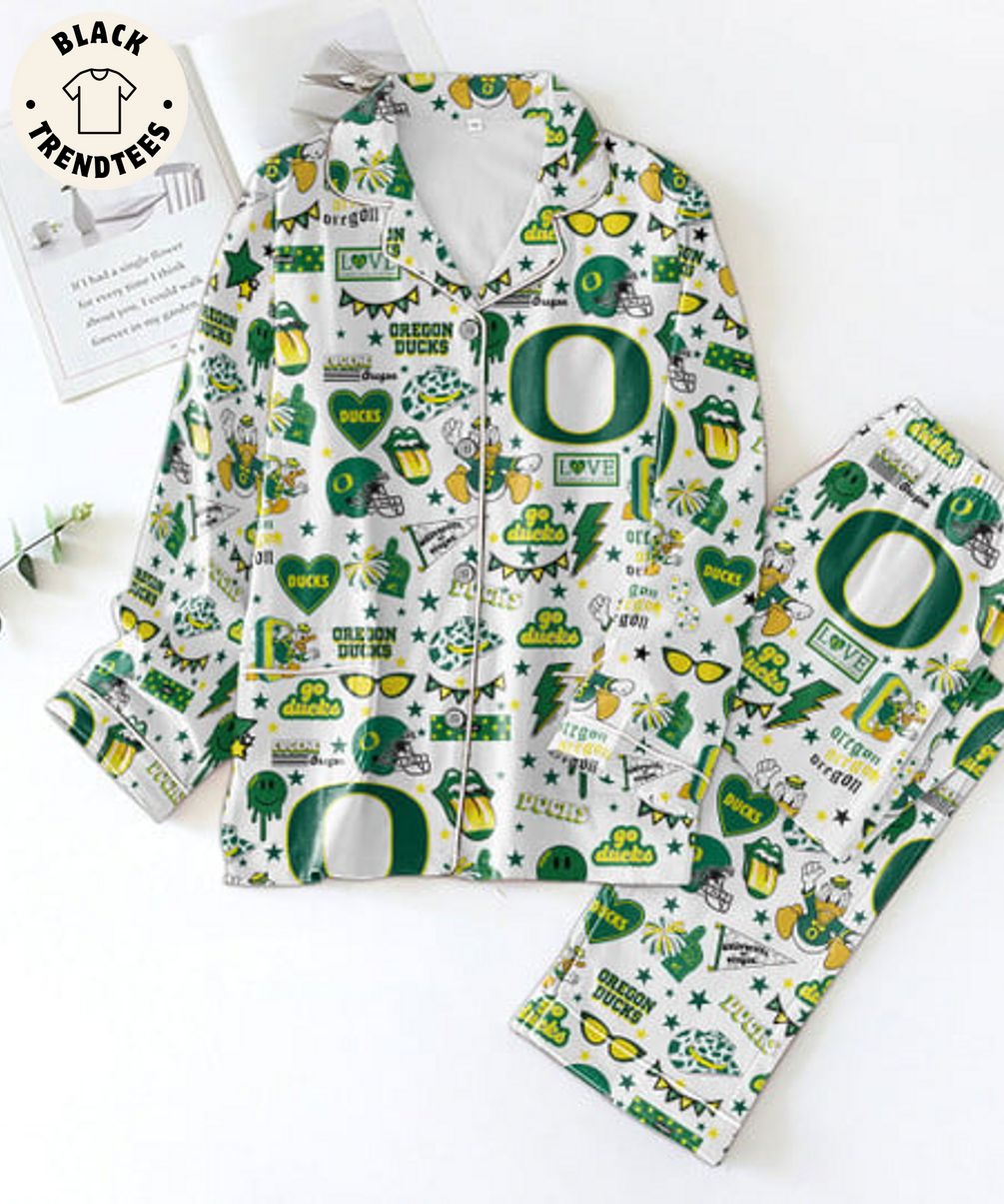 PREMIUM Oregon Ducks University Oregon Eugene Lips Design White Pijamas Set 562f24 0