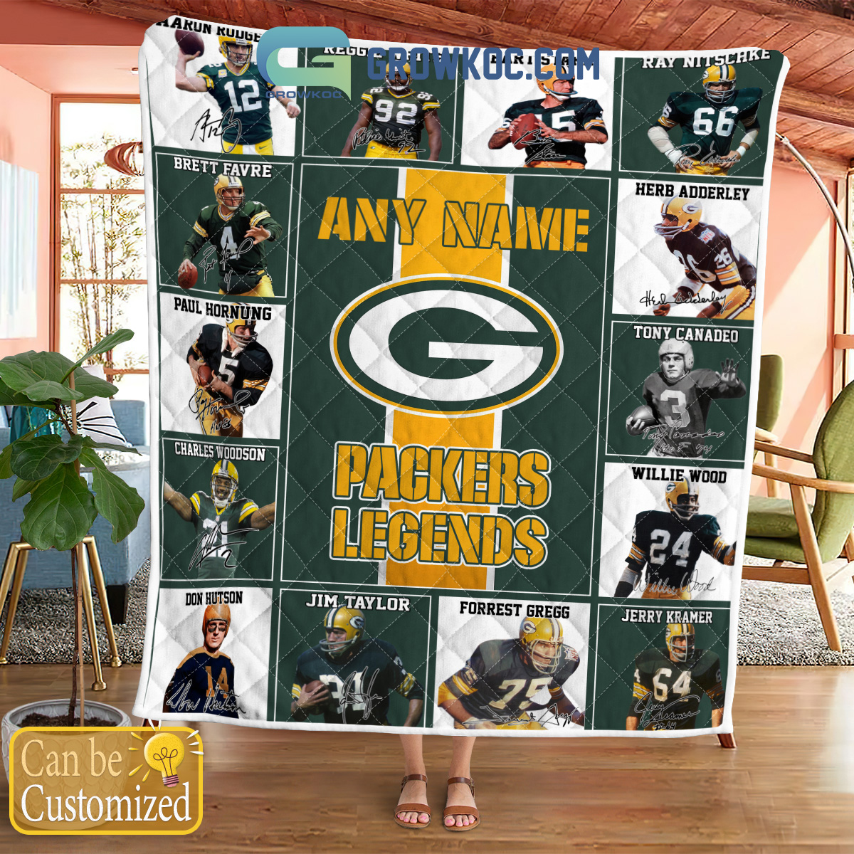 Packers NFL Legends In History Personalized Fleece Blanket Quilt2B1 Vp8Km