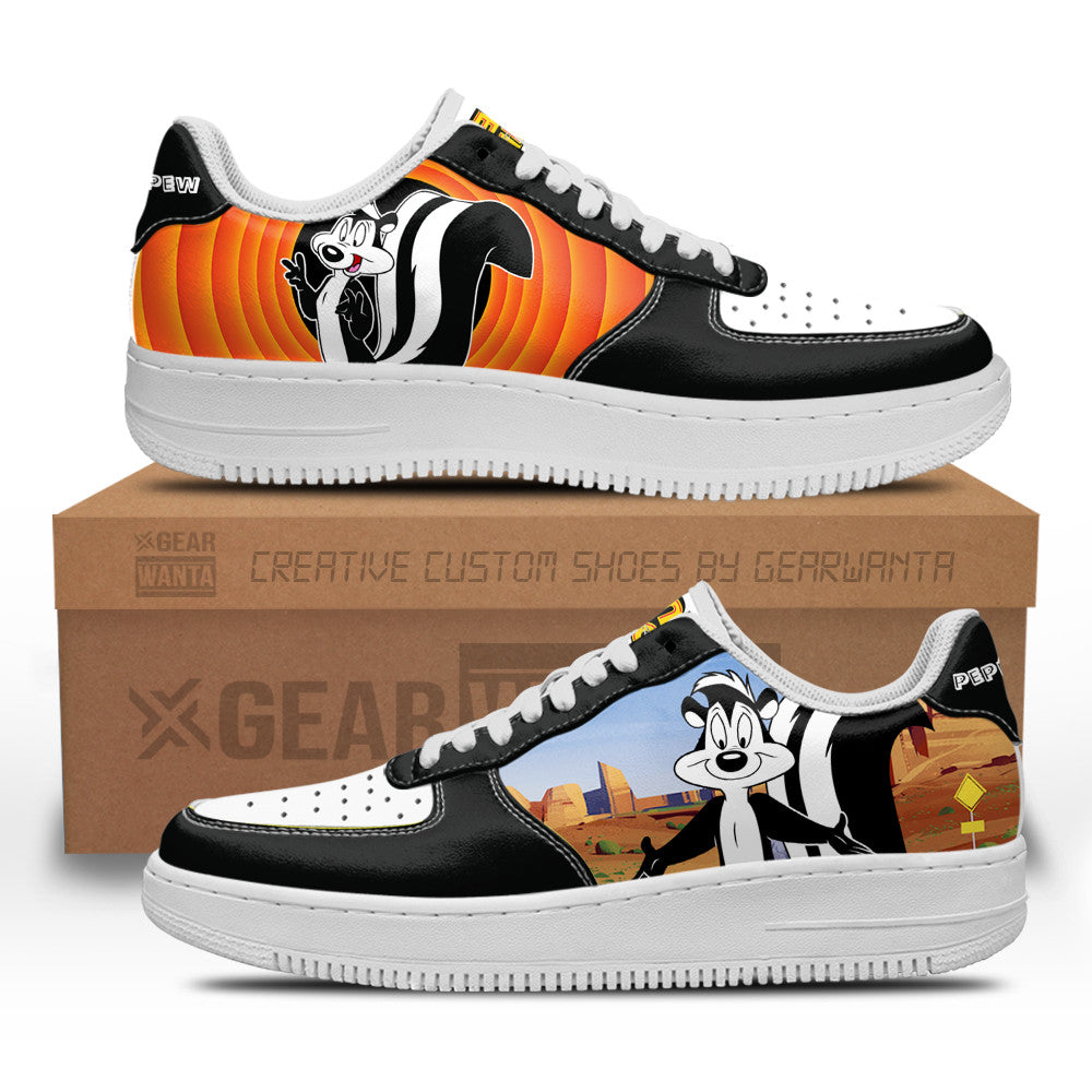 Pepe Le Pew Looney Tunes Custom Air Sneakers QD14 1 GearWanta