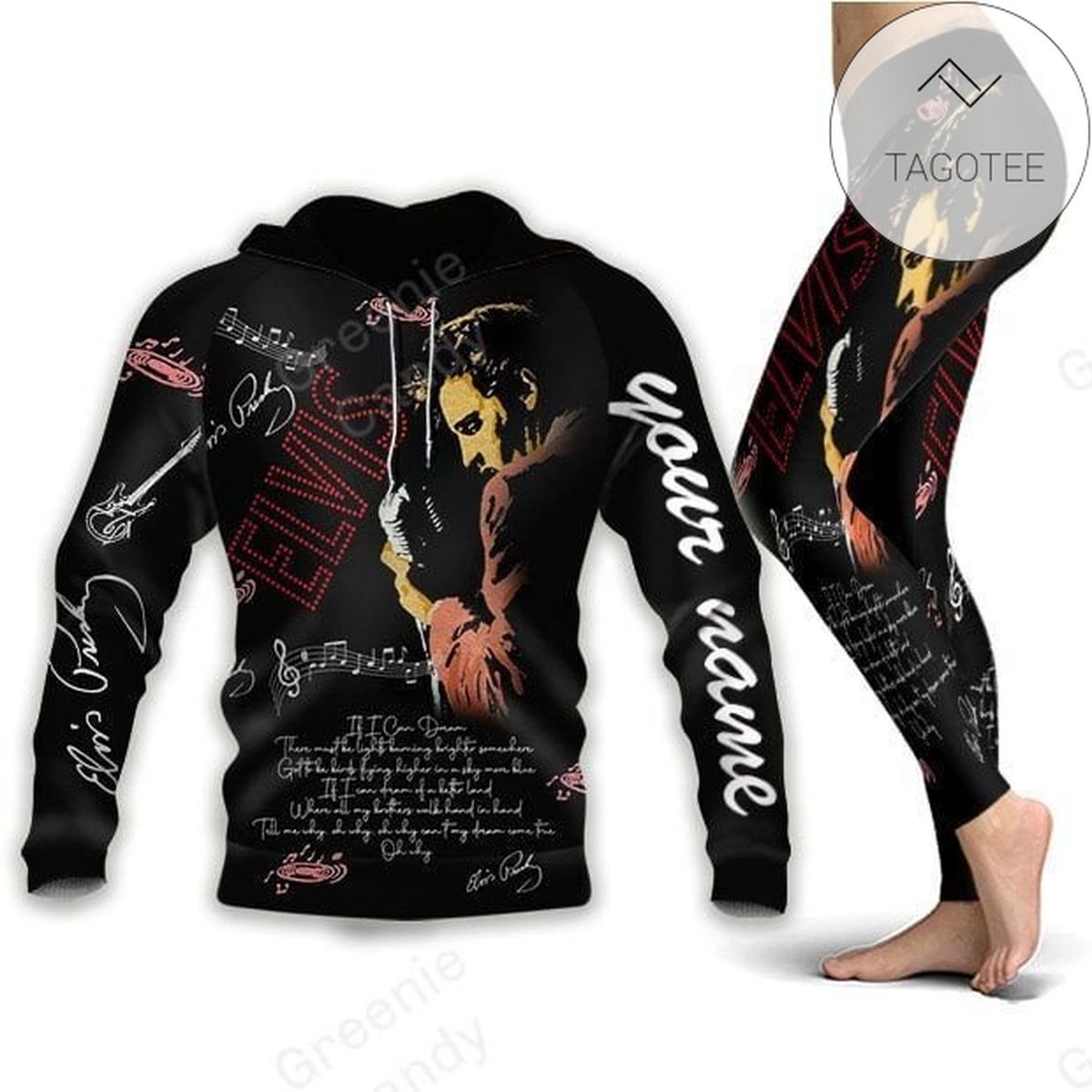 Personalized Elvis Presley All Over Print 3D Hoodie And Leggings