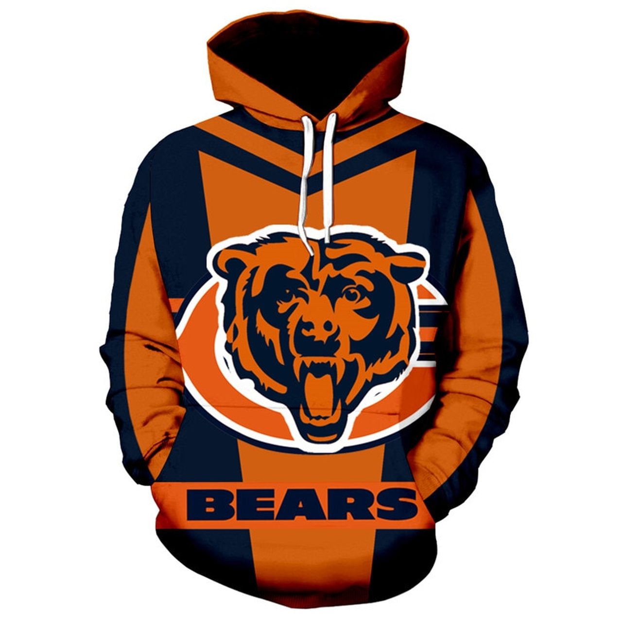 Personalized Nfl Chicago Bears Hoodie 3D Bear Face Classic Chicago Bears Logos 0