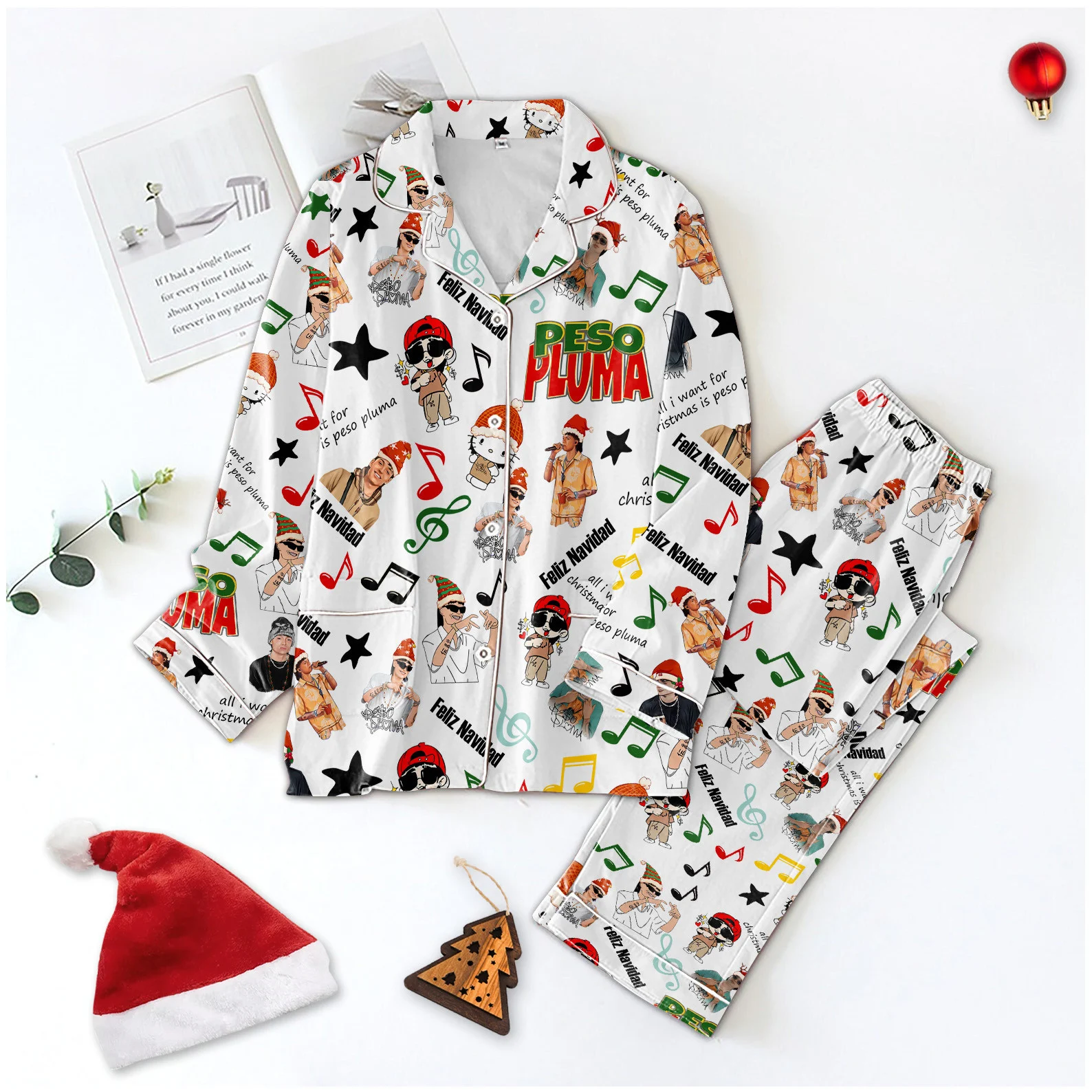 Peso Pluma Christmas Pajamas Set2B1 FJ30F