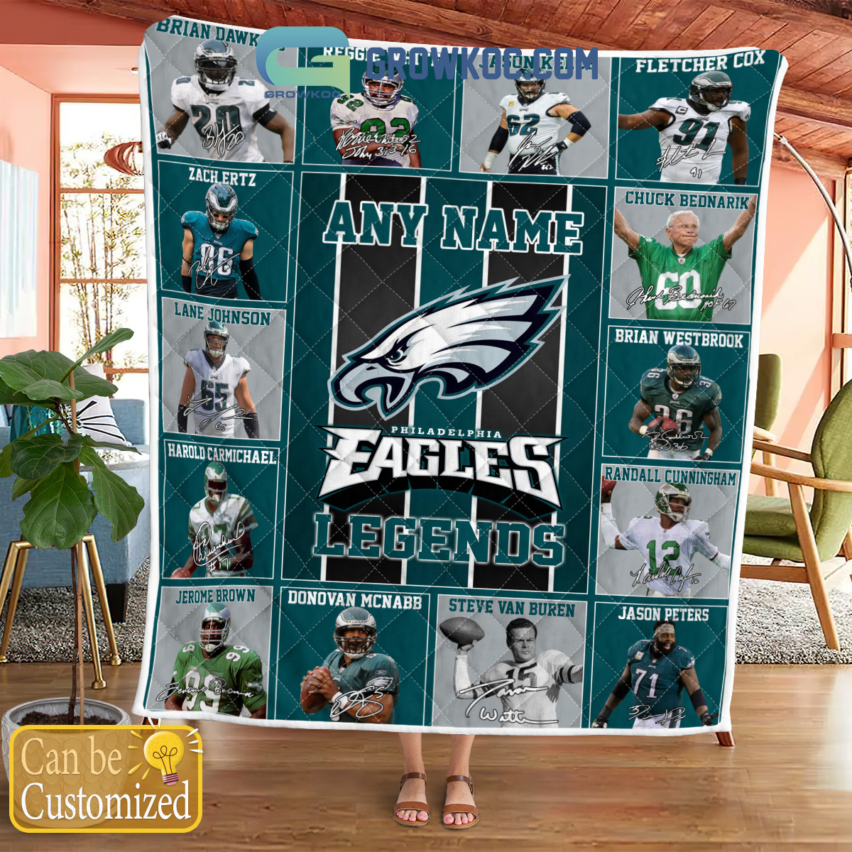 Philadelphia Eagles NFL Legends In History Personalized Fleece Blanket Quilt2B1 Id9yf