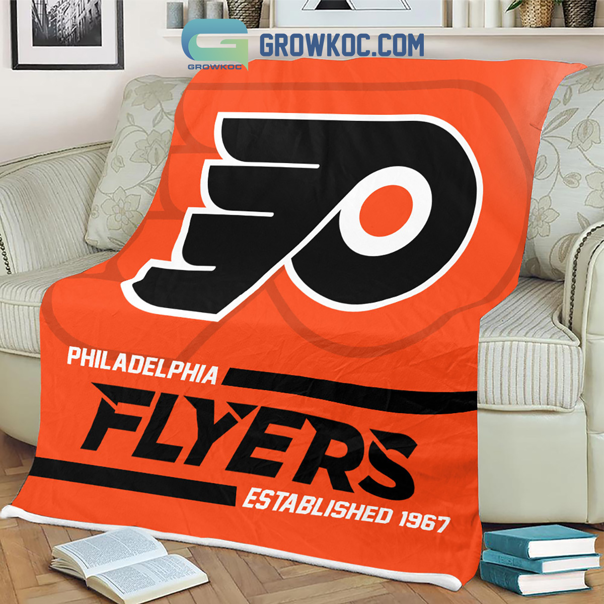 Philadelphia Flyers Established 1967 Fleece Blanket Quilt2B1 sw5rR