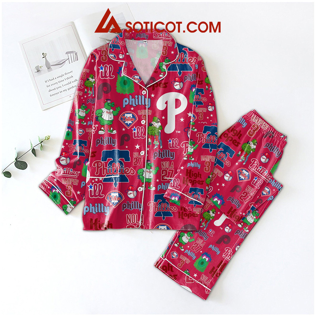 Philadelphia Phillies Mascot Red Design Pajamas Set2B1 rRD6L