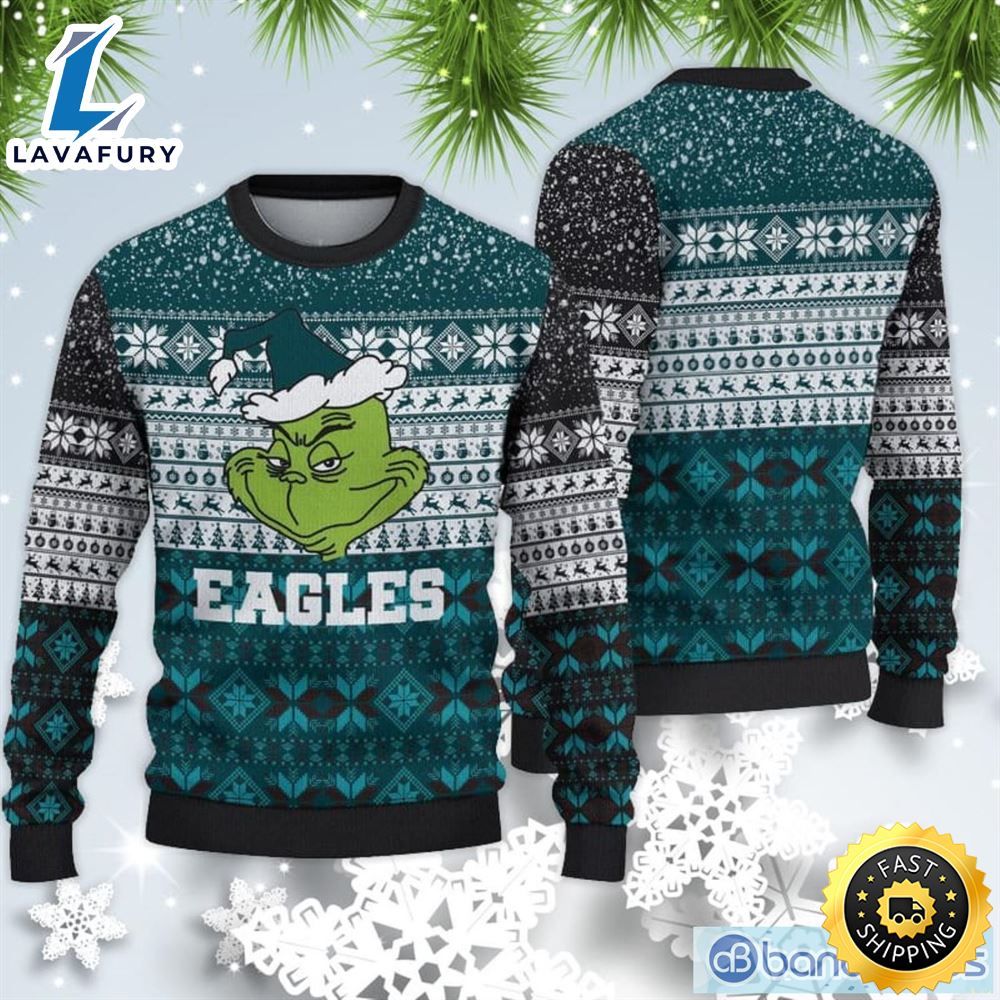 Philadelphia Eagles Christmas Grinch Sweater For Fans vb7x3s