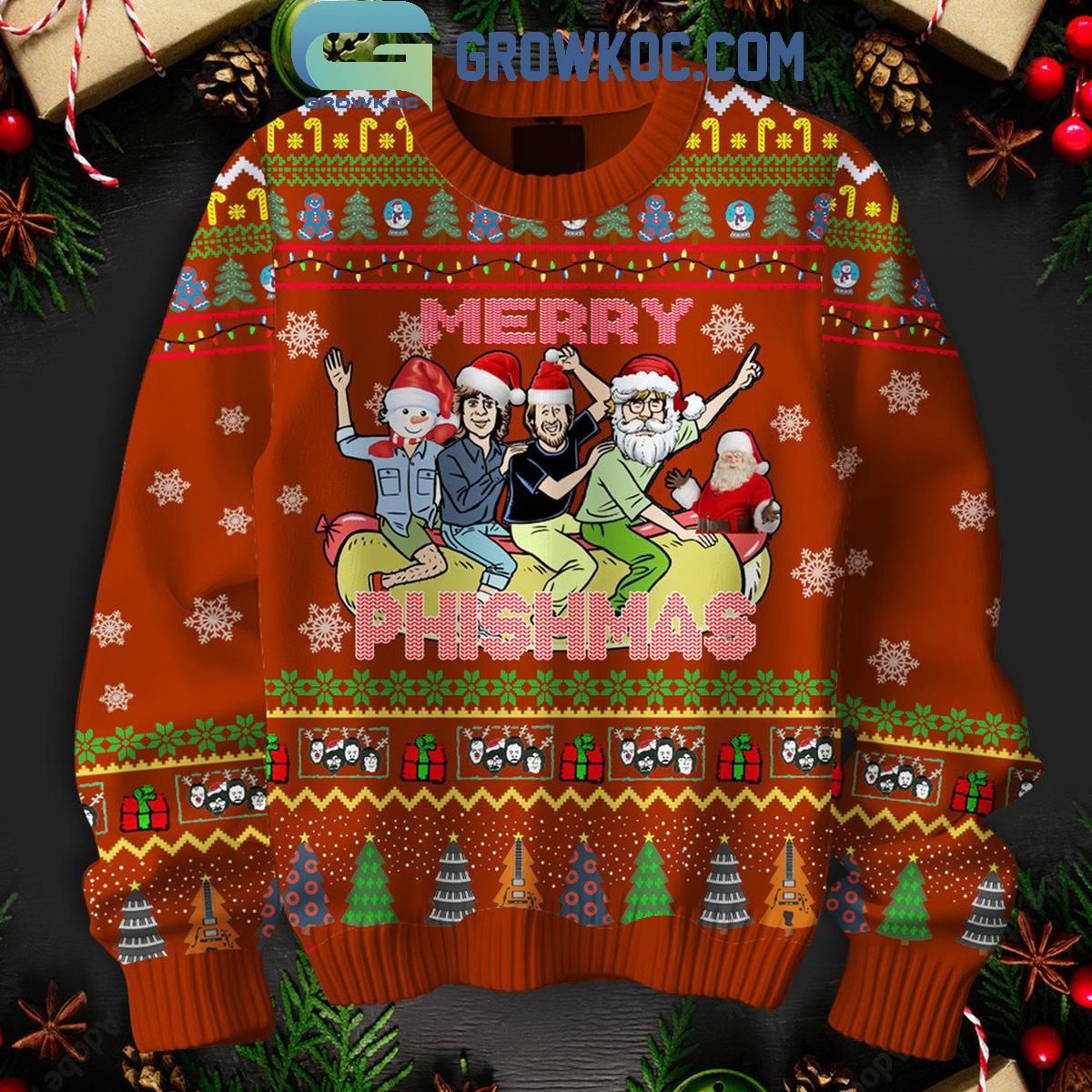 Phish Band Merry Phishmas Christmas Red Design Ugly Sweater 1 Vkipr