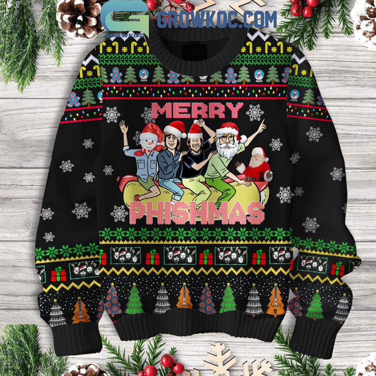 Phish Band Merry Phishmas Christmas Ugly Sweater Black Version 1 4SHE9