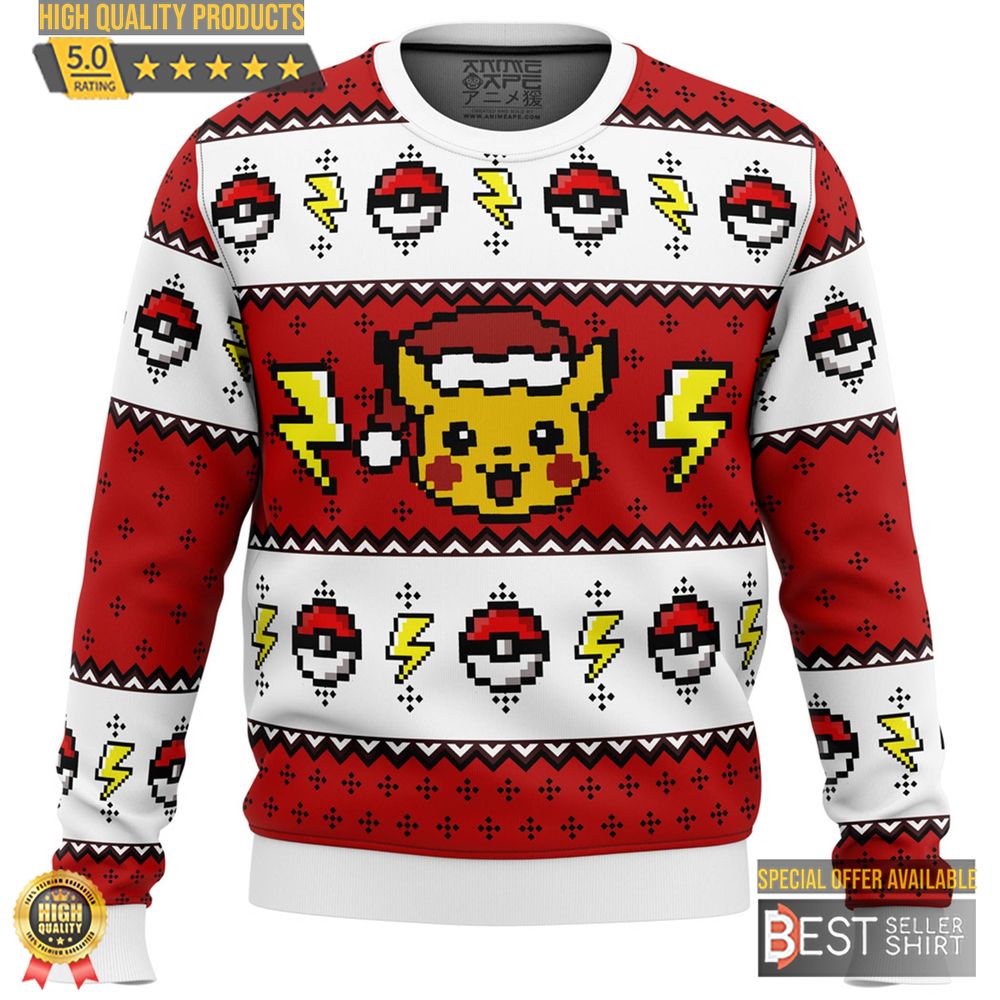 Pikachu Ugly Sweater Pikachu Pocket Monster Ugly Christmas Sweatshirt Pikachu Christmas Sweater Christmas Gifts 1