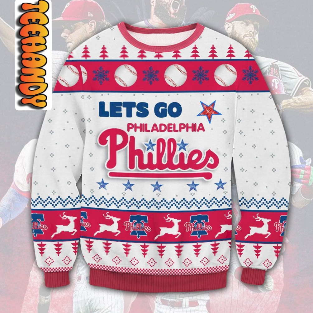 Pink Lets Go Philadelphia Phillies Ugly Christmas Sweater