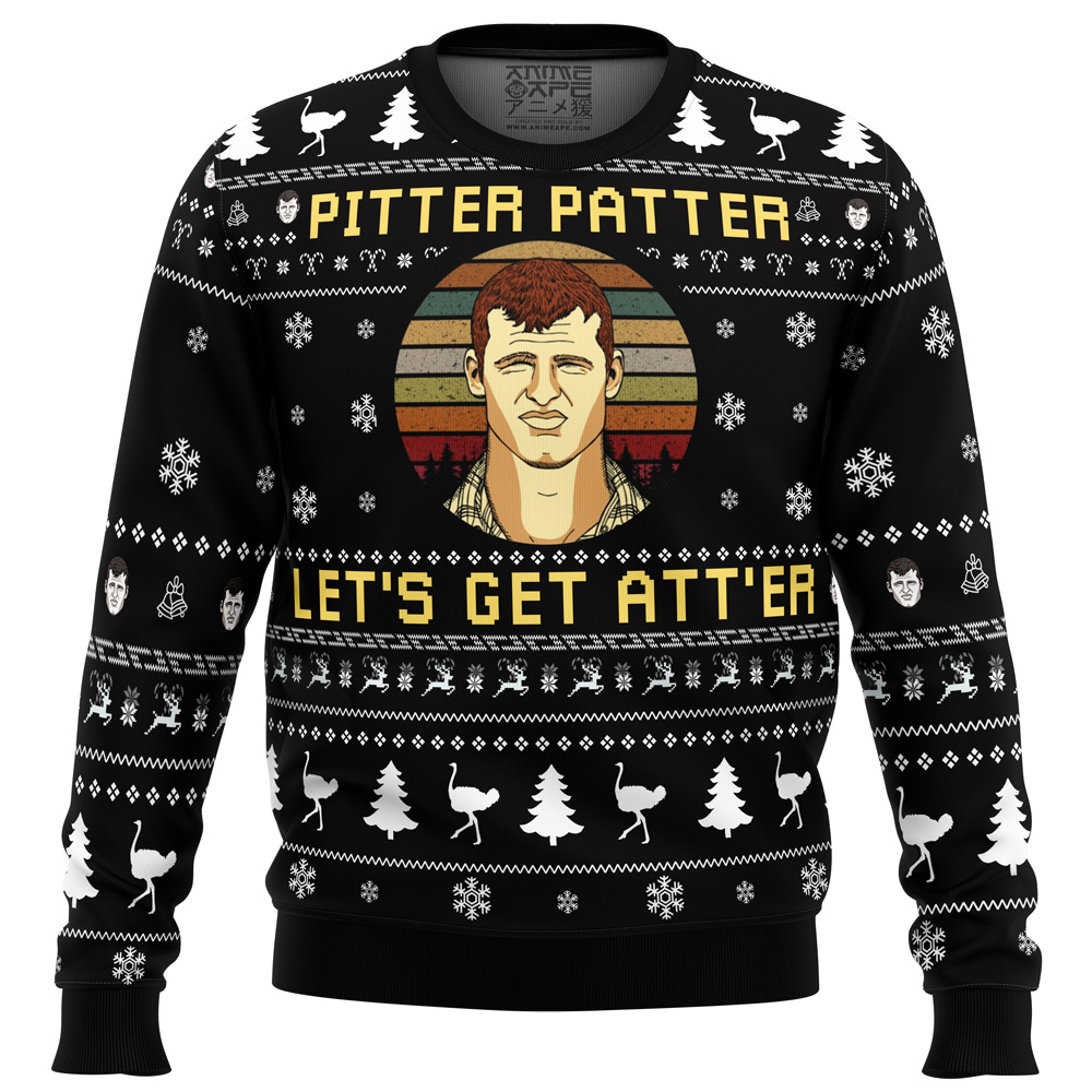 Pitter Patter Lets Get Ater Letterkenny Ugly Christmas Sweater FRONT mockup