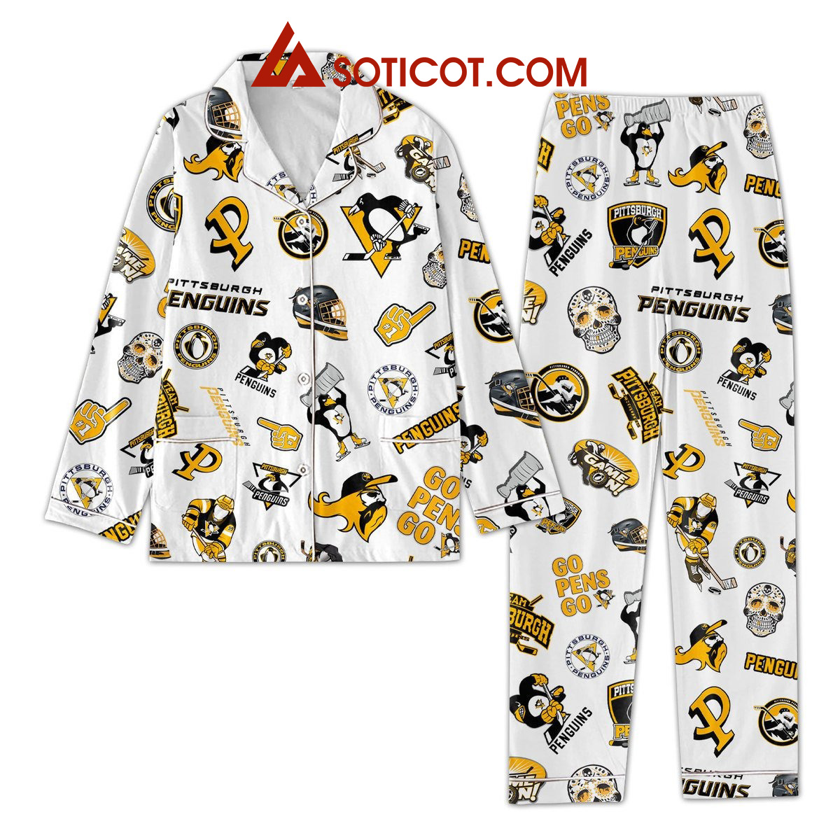 Pittsburgh Penguins Go Pens Go Pajamas Set2B1 JQBU3