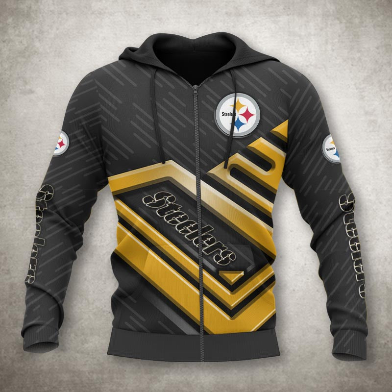 Pittsburgh Steelers 3D Zip Up Hoodie No 1 Show Your Fan Spirit 0