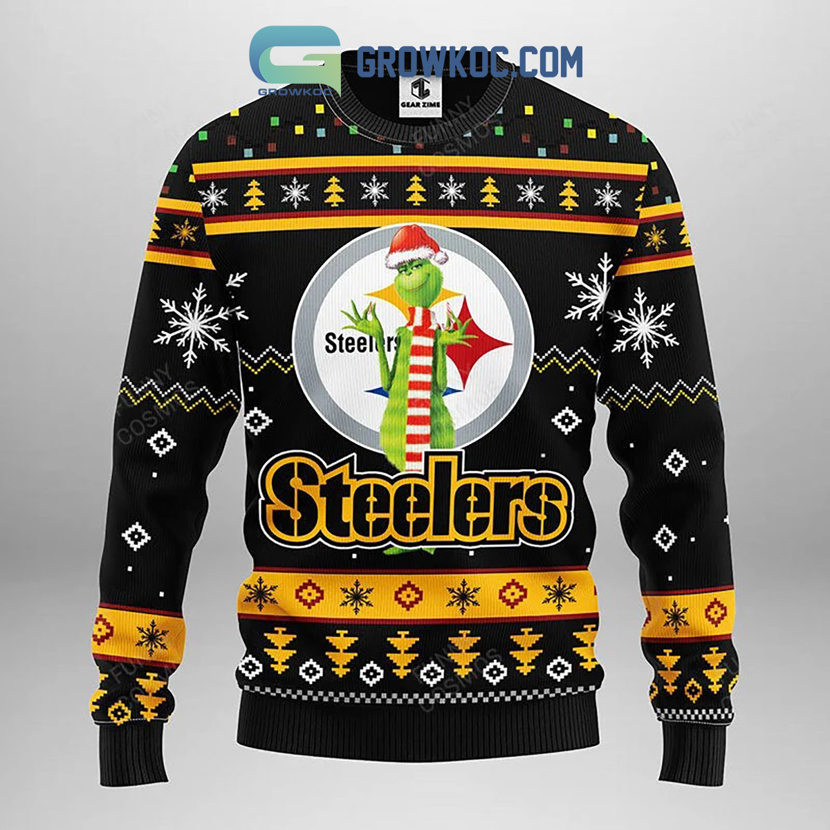 Pittsburgh Steelers Funny Grinch Christmas Ugly Sweater2B1 ofAVi