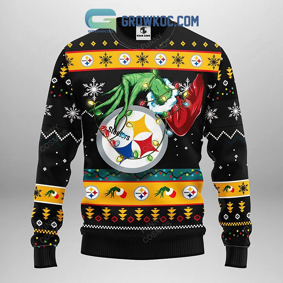 Pittsburgh Steelers Grinch Christmas Ugly Sweater2B1 FVrGZ