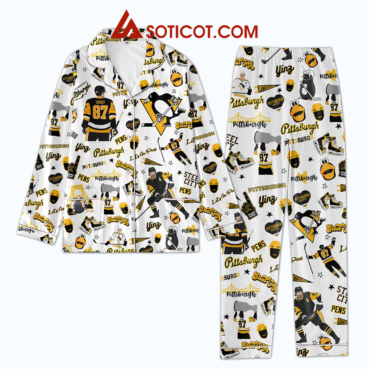 Pittsburgh Steelers Its a Hockey Night Pajamas Set2B1 zEV2J