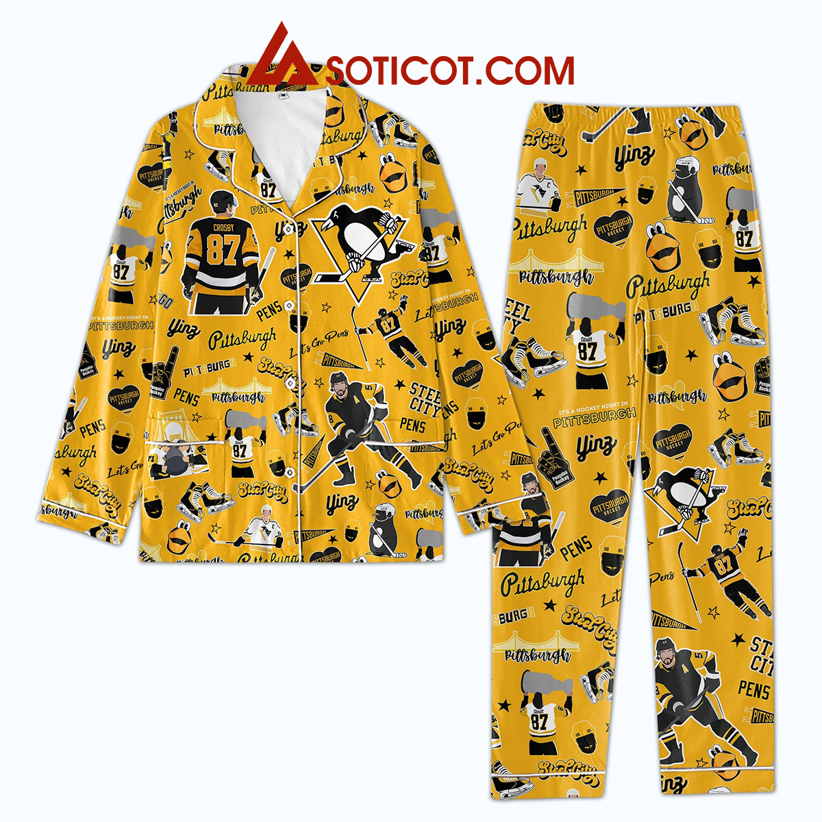 Pittsburgh Steelers Lets Go Pens Pajamas Set2B1 fcXxB