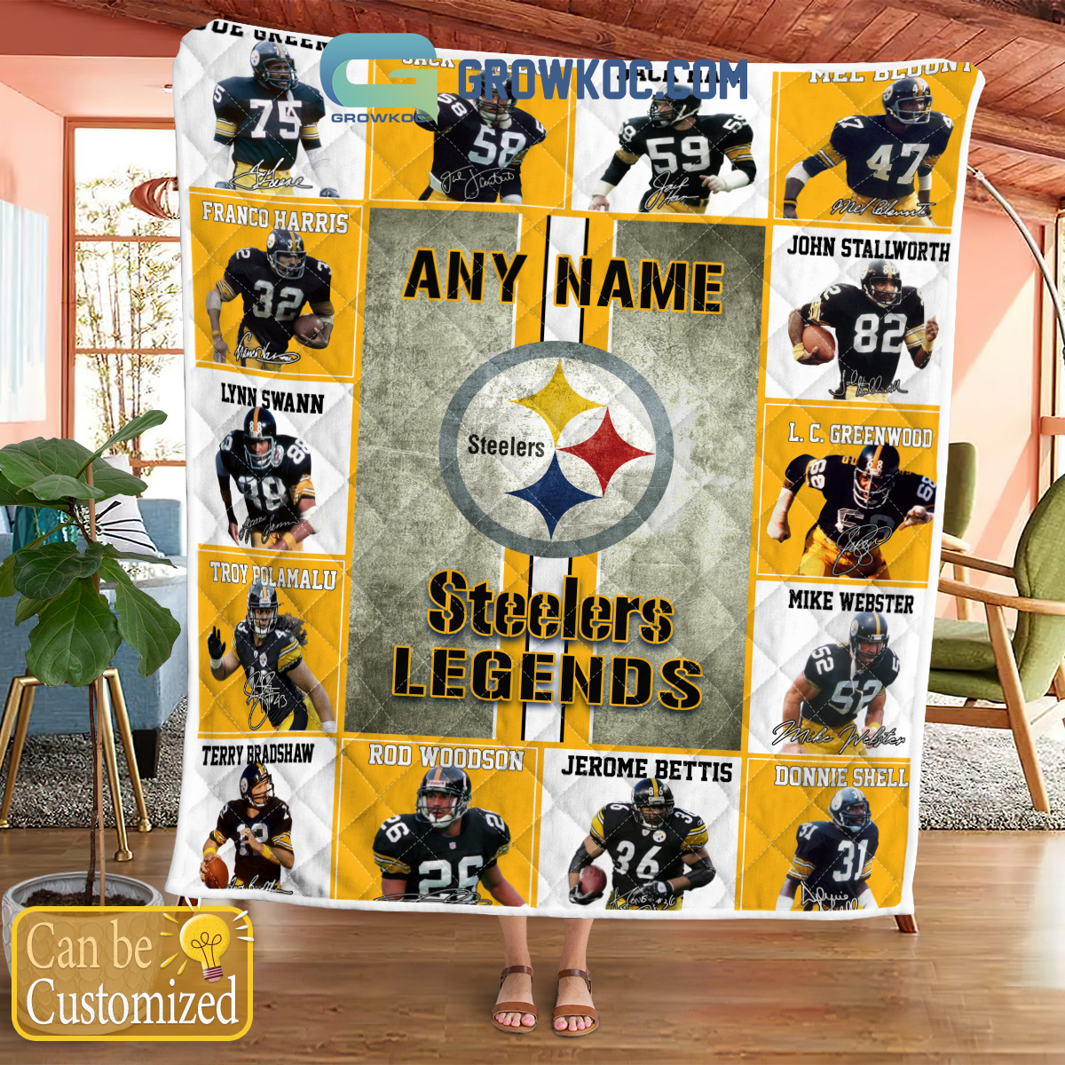 Pittsburgh Steelers NFL Legends In History Personalized Fleece Blanket Quilt2B1 bt629