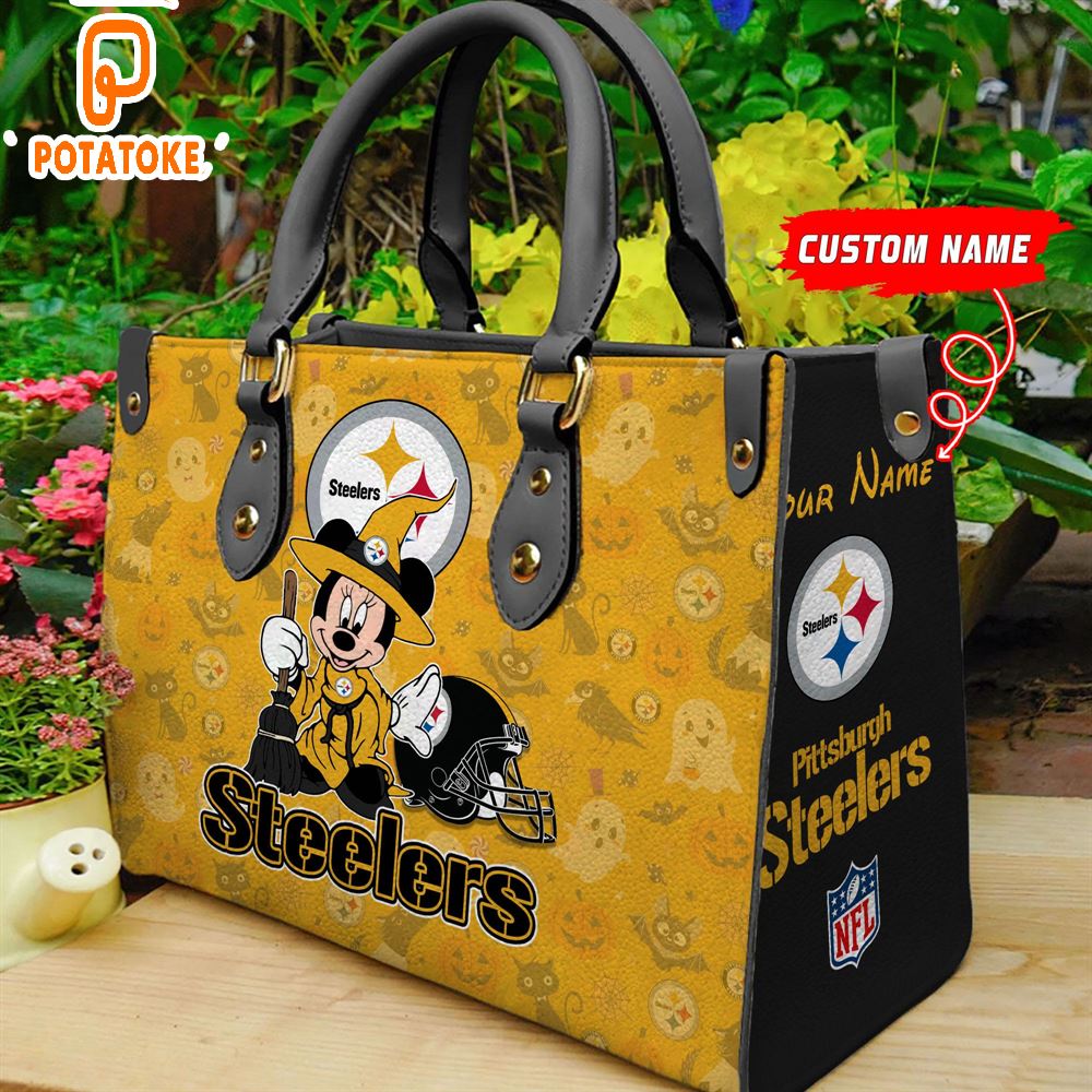 Pittsburgh Steelers NFL Minnie Halloween Women Leather Hand Bag