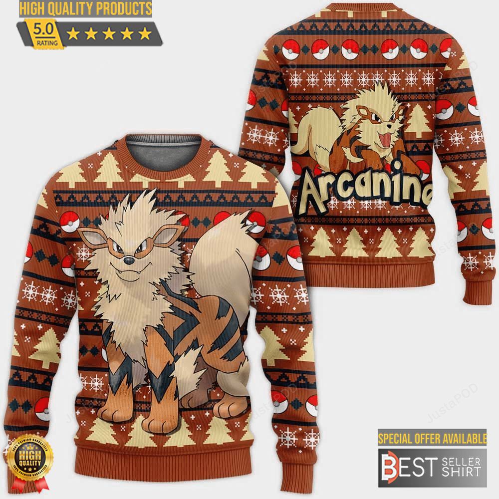 Pokemon Anime Arcanine Ugly Sweater Gifts Christmas Gifts 1