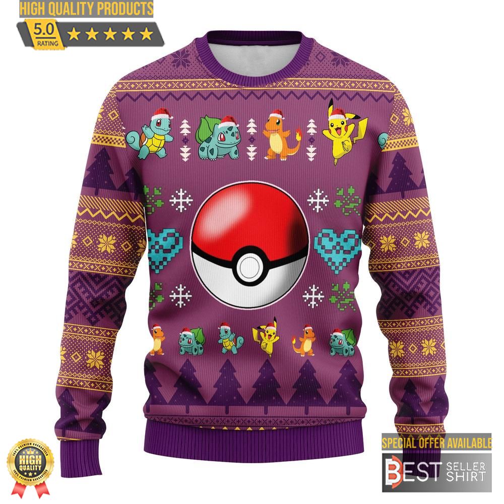 Pokemon Anime Ball Ugly Sweater Christmas Gifts 1