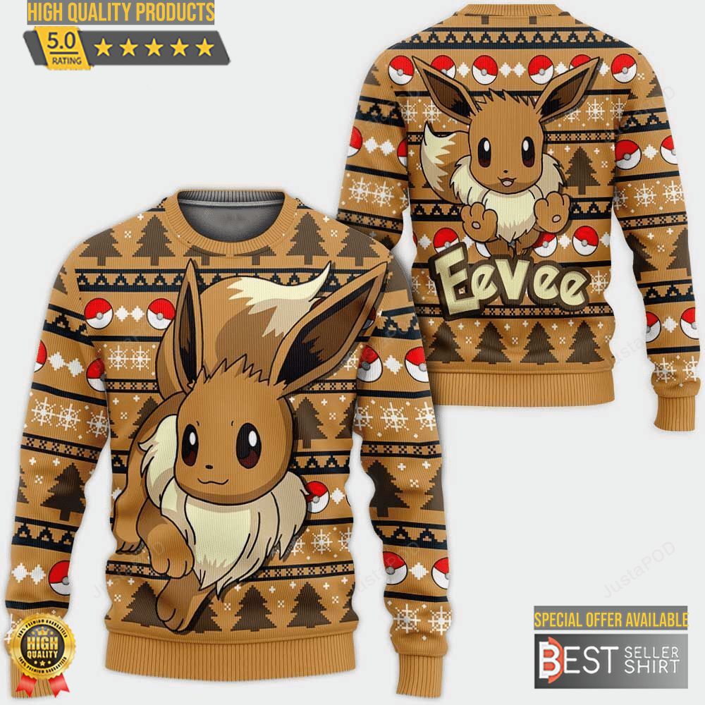 Pokemon Anime Eevee Ugly Sweater Christmas Gifts 1